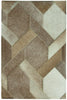 Crossed BEI Cowhide Rug